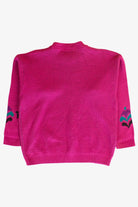 Vintage Magenta Flower Diamond Sweater (1980s)