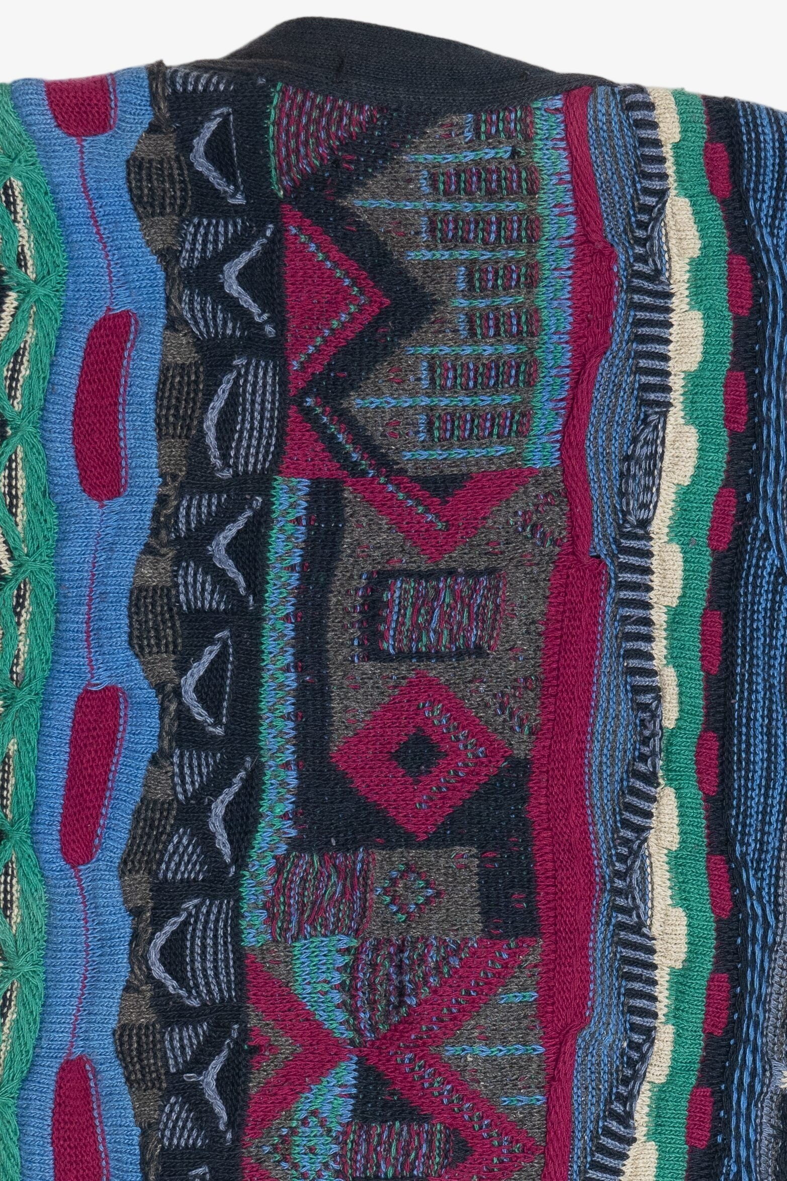 Vintage Florence Tricot Geometric Vertical Knit Cardigan Sweater (1980s)