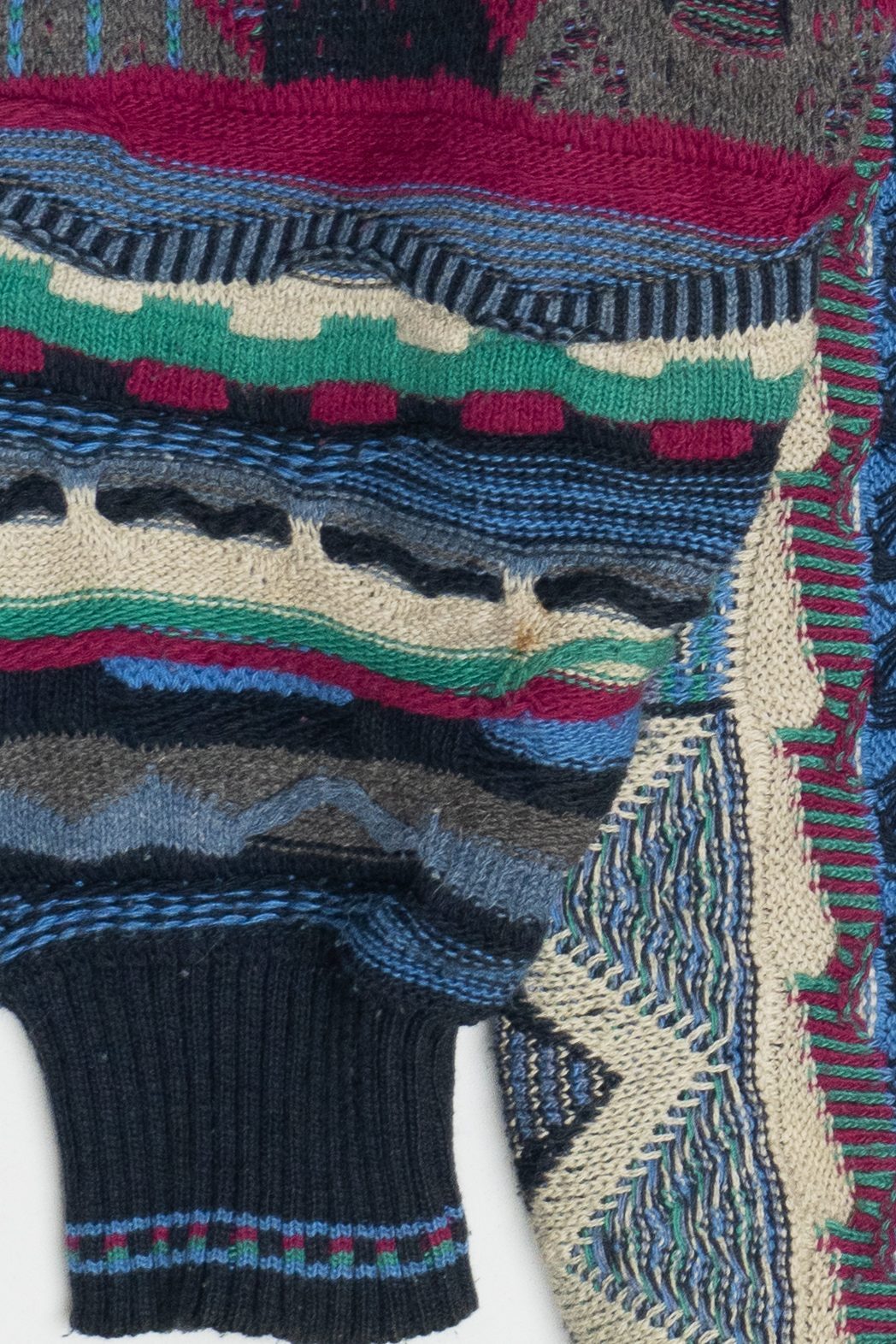 Vintage Florence Tricot Geometric Vertical Knit Cardigan Sweater (1980s)