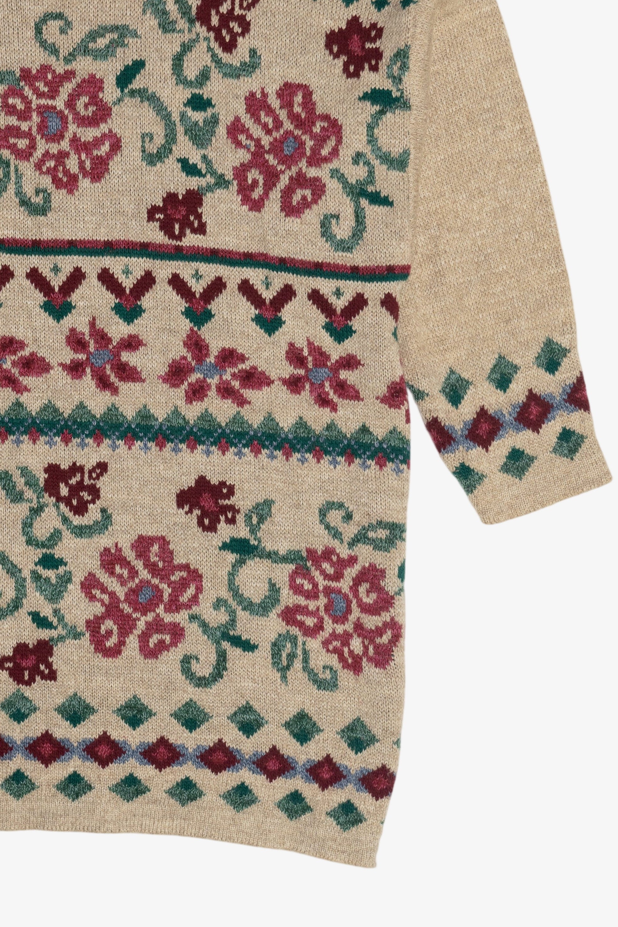 Vintage Rose Garden Ship N' Shore Sport 3/4 Sleeve Sweater (1980s)