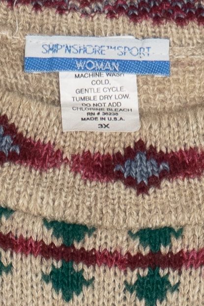 Vintage Rose Garden Ship N' Shore Sport 3/4 Sleeve Sweater (1980s)