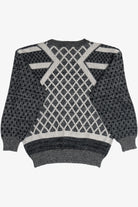 Vintage Diamond Leather Applique Aspetuck Trading Co. Sweater (1980s)