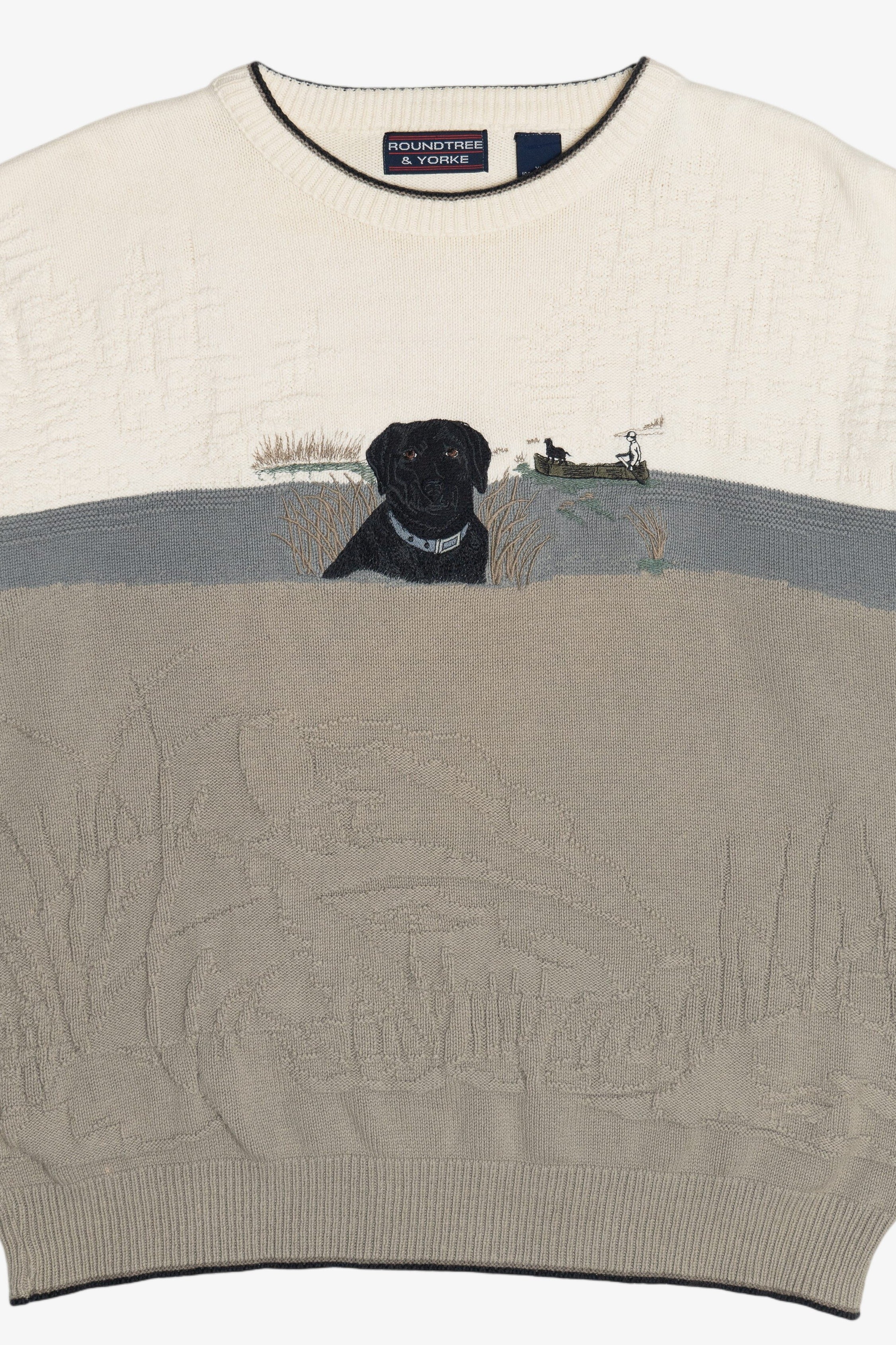 Vintage Black Labrador Embroidered Roundtree & Yorke Sweater (1990s)