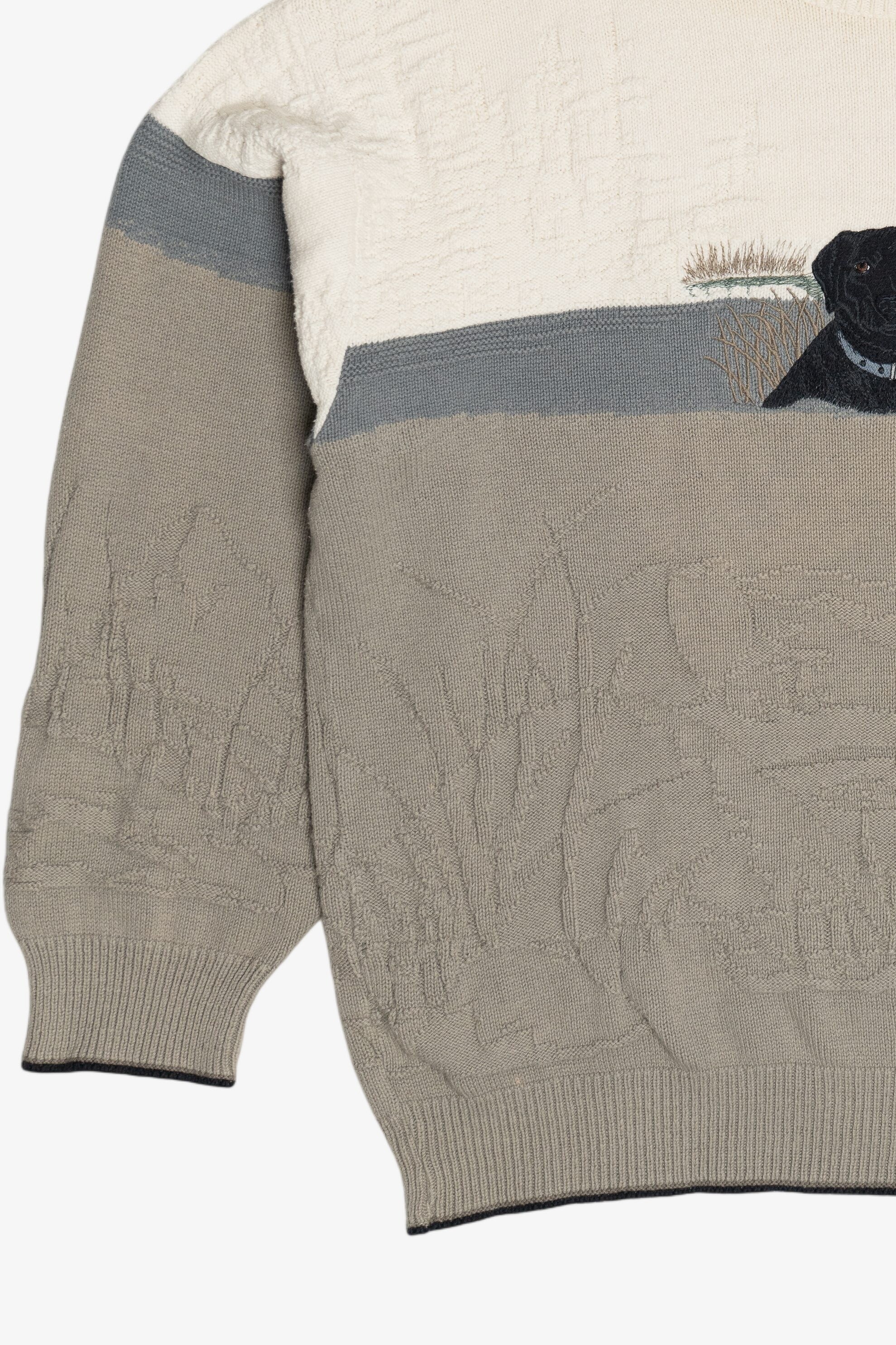 Vintage Black Labrador Embroidered Roundtree & Yorke Sweater (1990s)