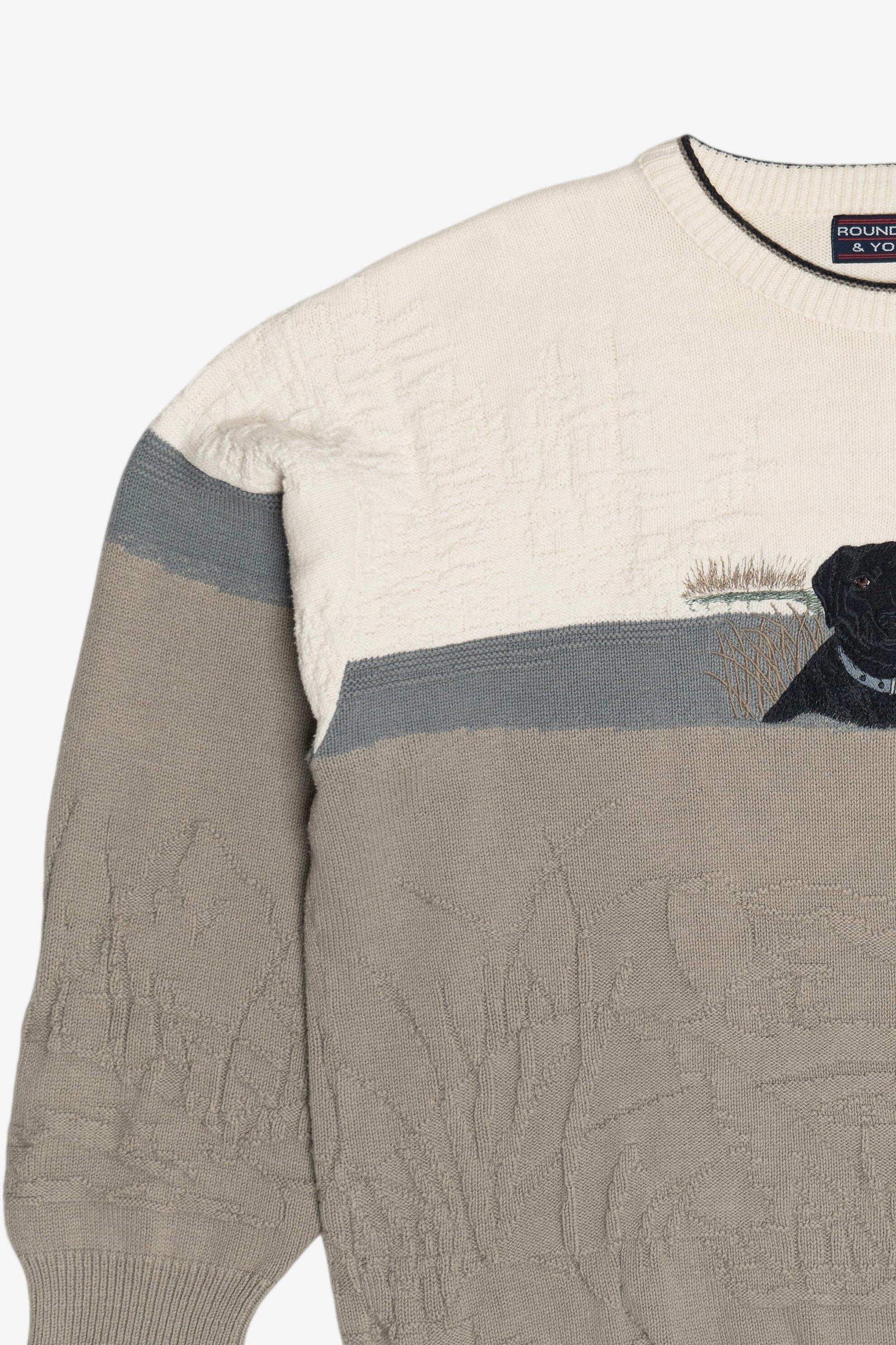 Vintage Black Labrador Embroidered Roundtree & Yorke Sweater (1990s)