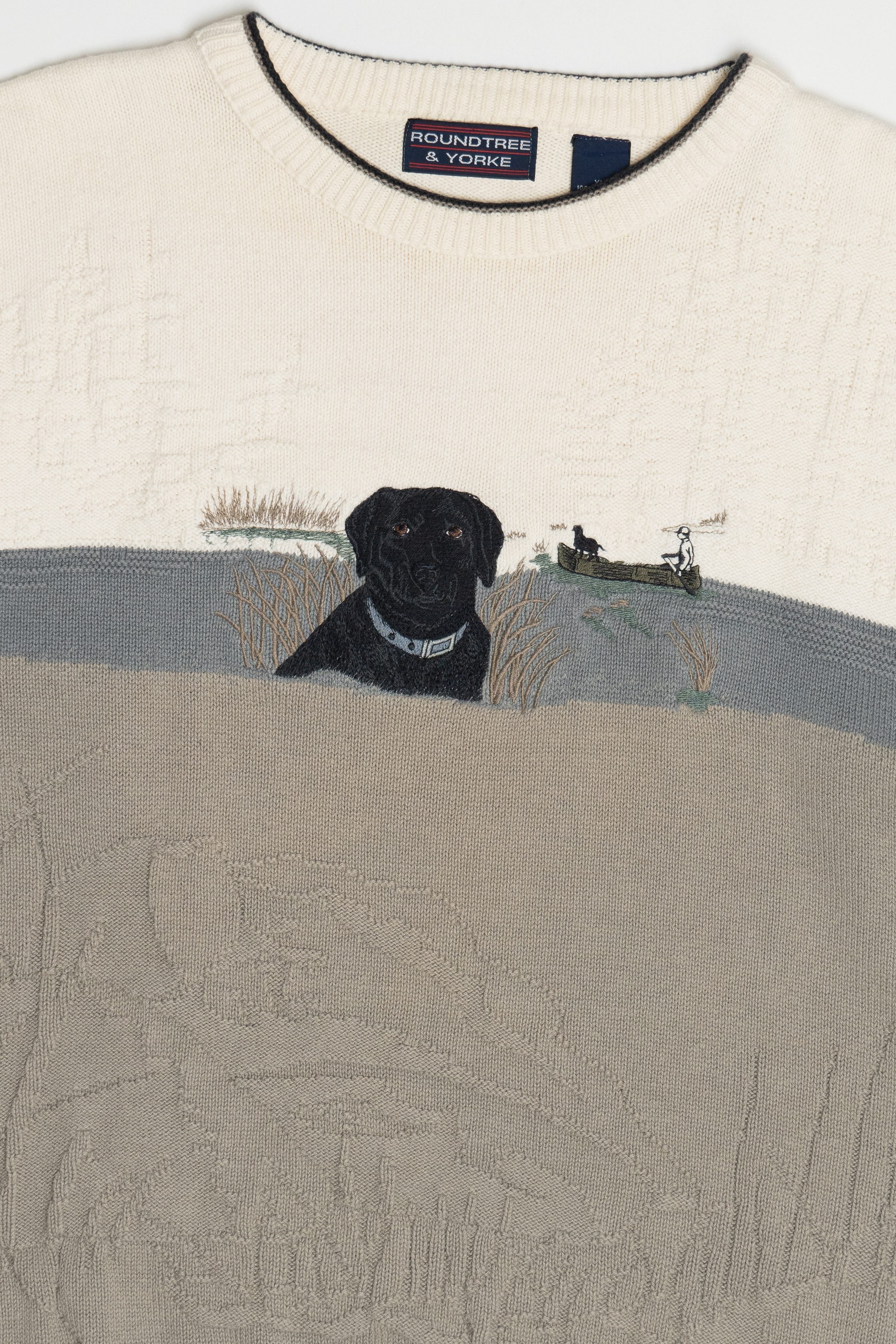 Vintage Black Labrador Embroidered Roundtree & Yorke Sweater (1990s)