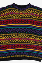 Vintage Reference Point Bright Patterned 80s Sweater (1980s)