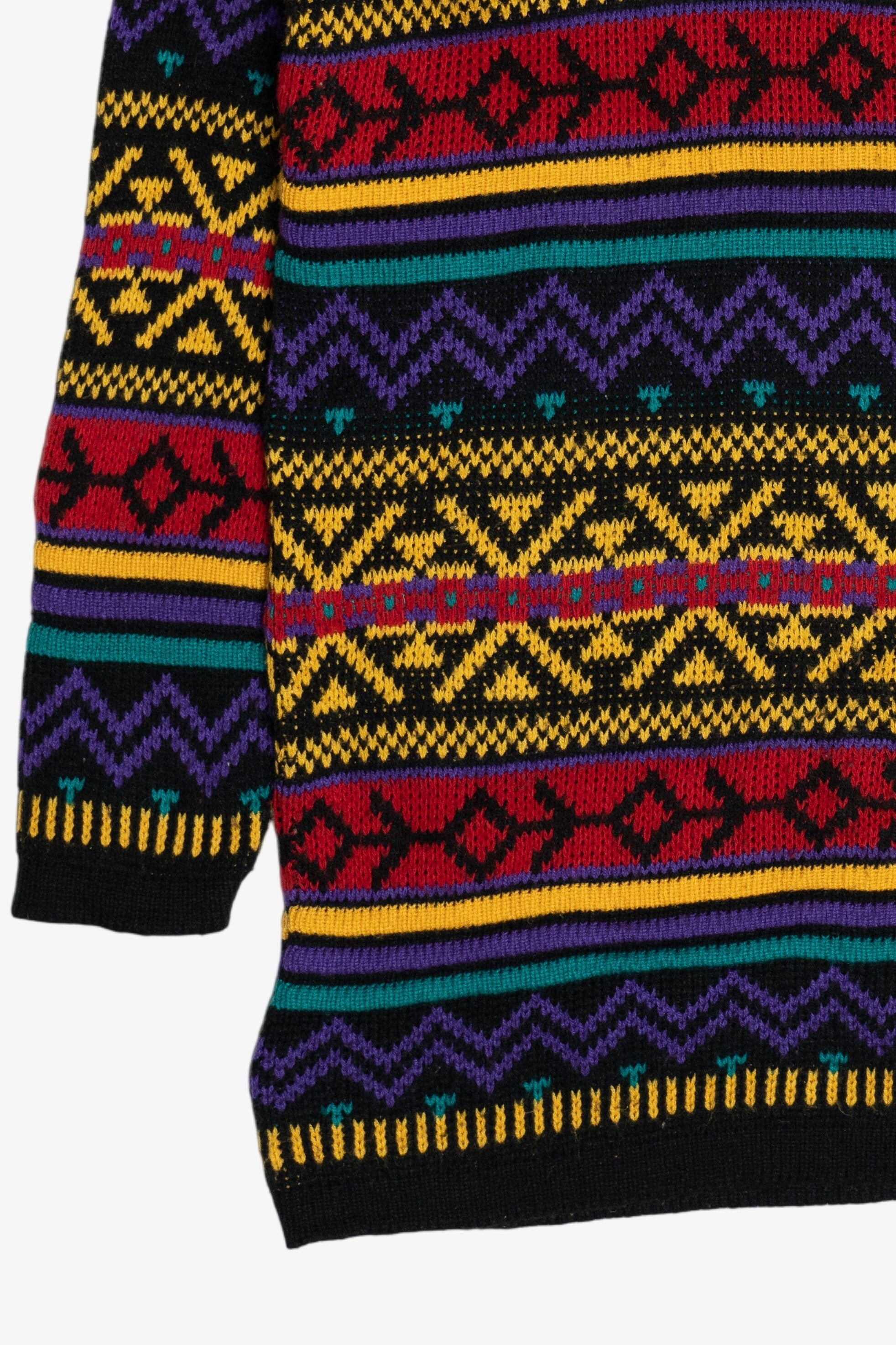 Vintage Reference Point Bright Patterned 80s Sweater (1980s