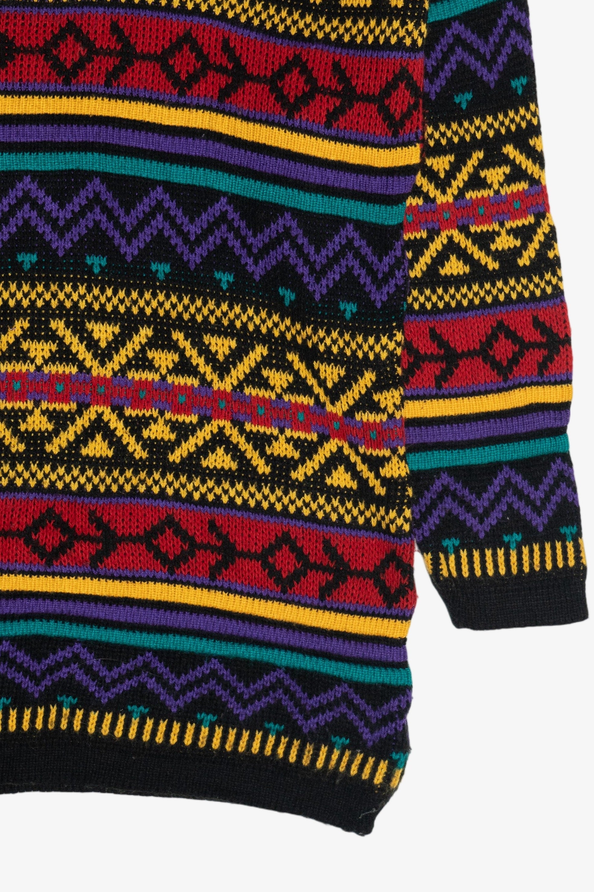 Vintage Reference Point Bright Patterned 80s Sweater (1980s)