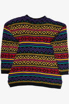 Vintage Reference Point Bright Patterned 80s Sweater (1980s)