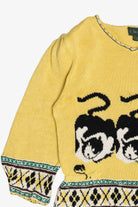 Vintage Cats And Mouse Puff Sleeve Graphic Sweater (1980s)