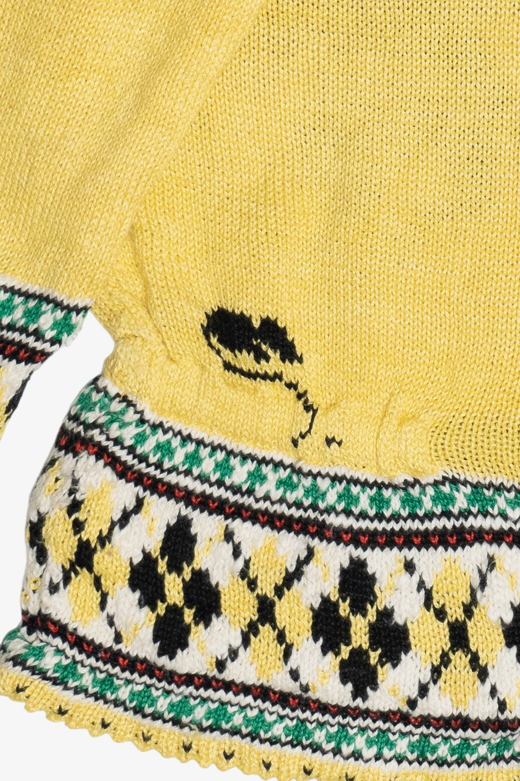 Vintage Cats And Mouse Puff Sleeve Graphic Sweater (1980s)