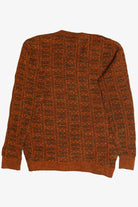Vintage Burnt Orange V-Neck Chenille Sweater (1980s)