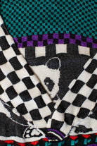 Vintage Checkerboard Pandas Graphic Sweater (1980s)