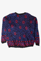 Vintage Blue & Red Floral Sweater (1980s)