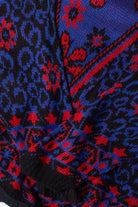 Vintage Blue & Red Floral Sweater (1980s)