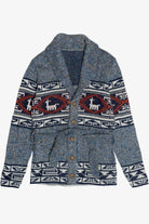 Vintage Llama Motif Shawl Collar Cardigan Sweater (1990s)
