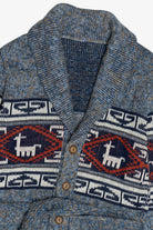 Vintage Llama Motif Shawl Collar Cardigan Sweater (1990s)