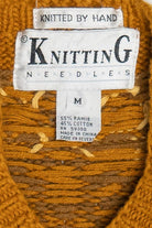 Vintage Knitting Needles Flowers & Diamond Knit Sweater (1980s)