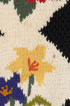 Vintage Knitting Needles Flowers & Diamond Knit Sweater (1980s)