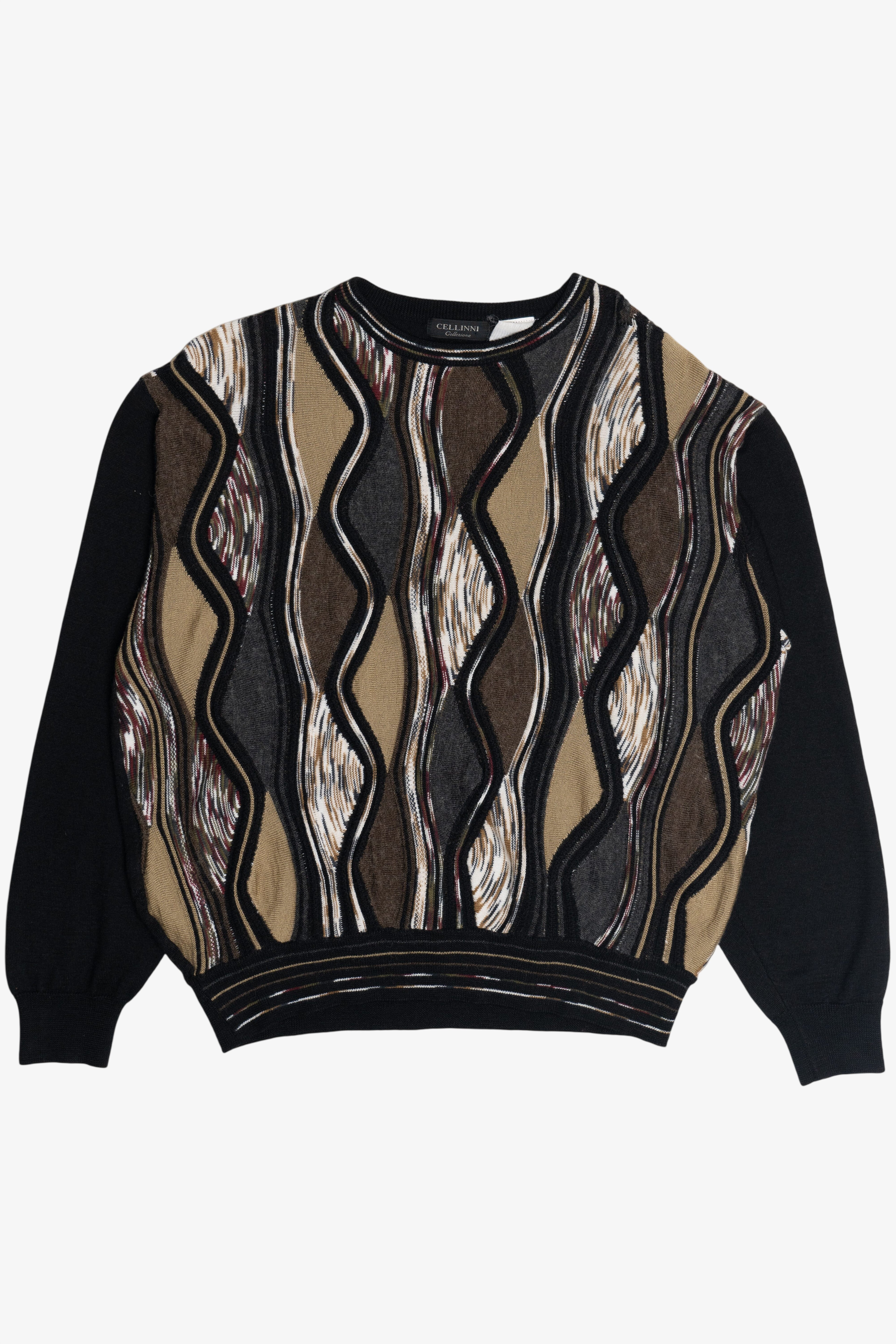 Vintage Cellini Scallop Stripe Knit Sweater (1980s)