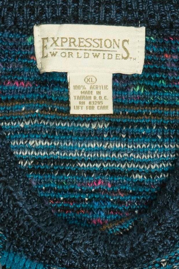 Vintage Expressions Worldwide Graphic Sweater (1980s)