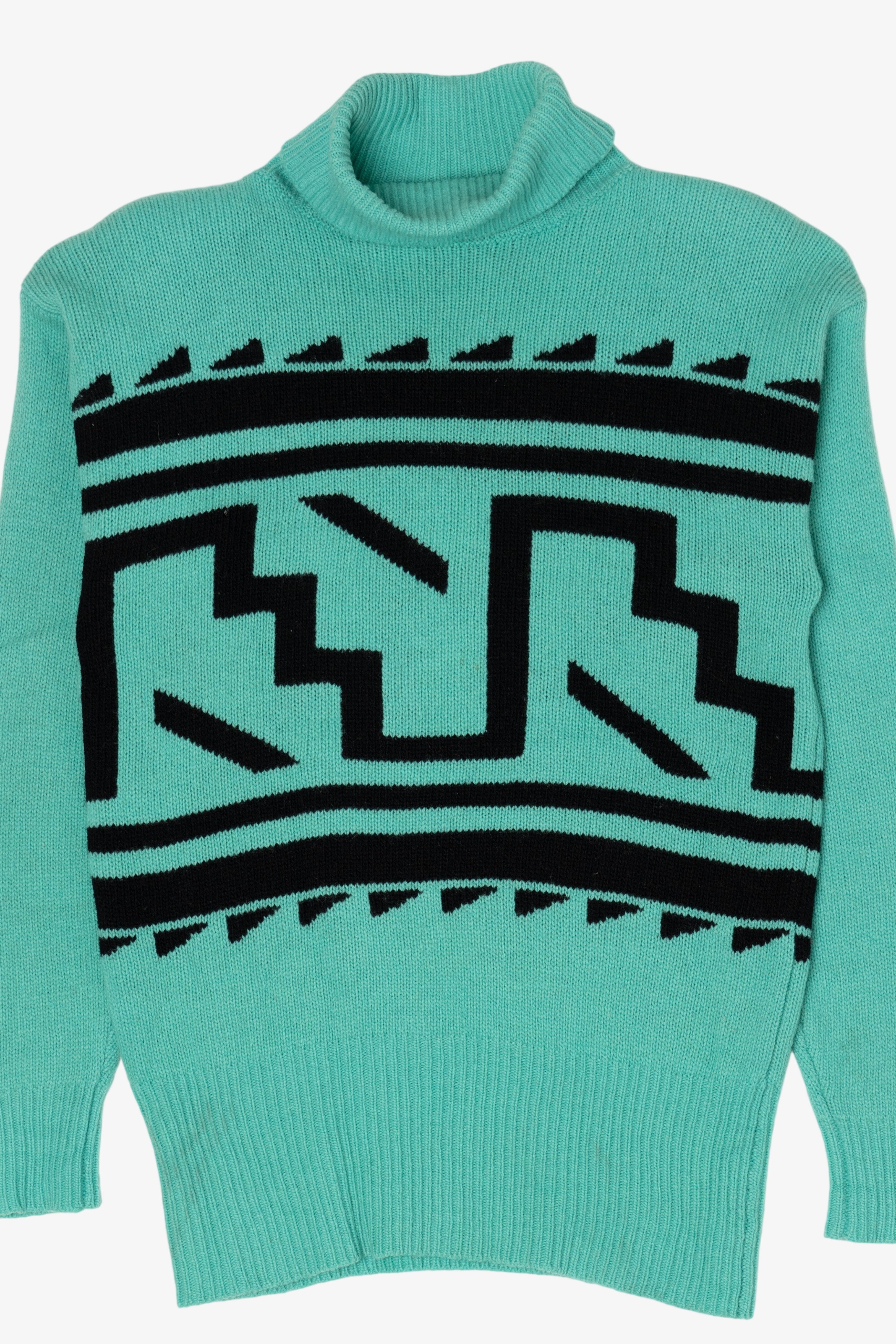Vintage Turquoise Liz Sport Turtleneck Sweater (1980s)