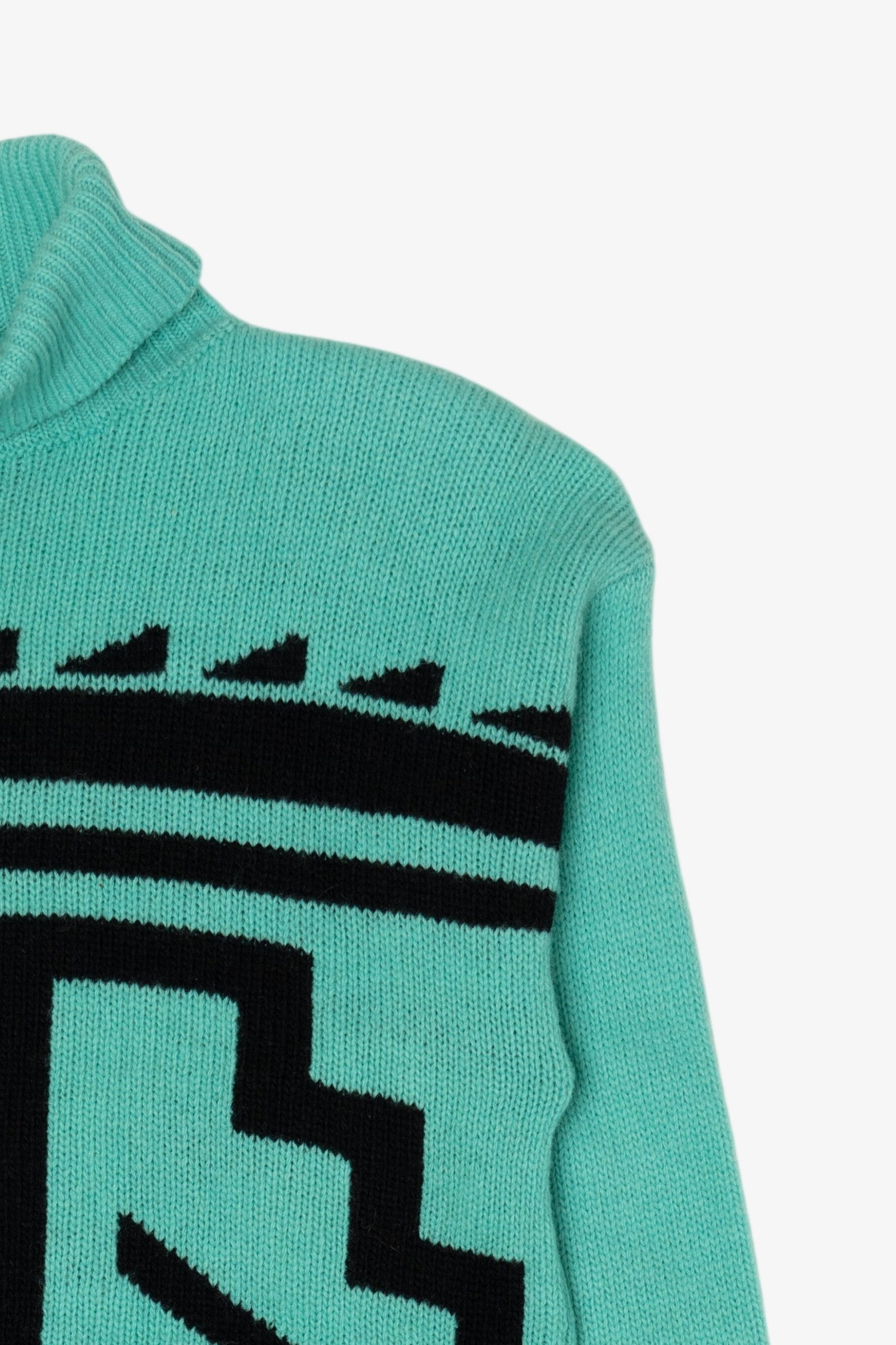 Vintage Turquoise Liz Sport Turtleneck Sweater (1980s)