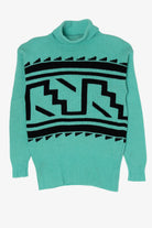 Vintage Turquoise Liz Sport Turtleneck Sweater (1980s)