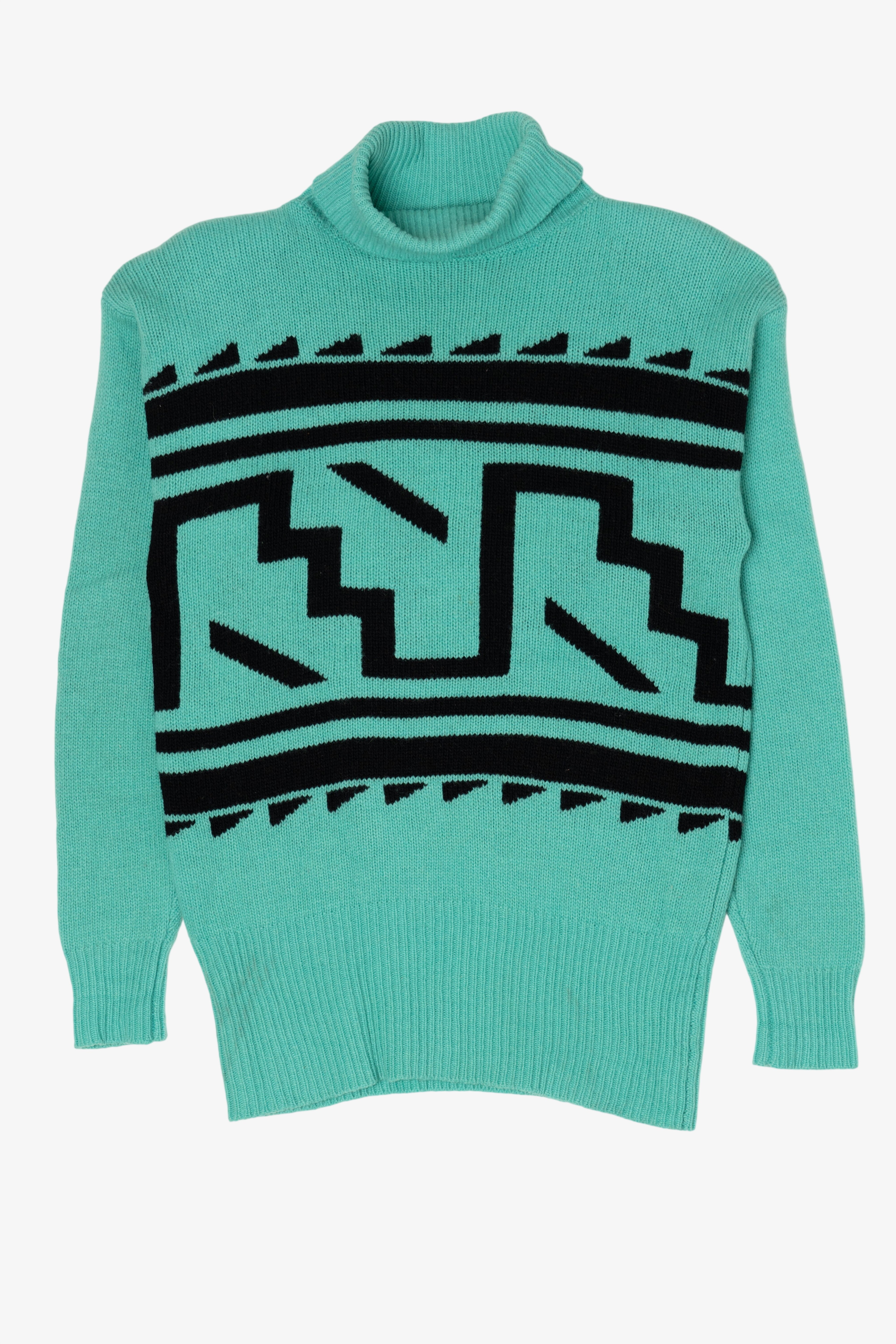 Vintage Turquoise Liz Sport Turtleneck Sweater (1980s)