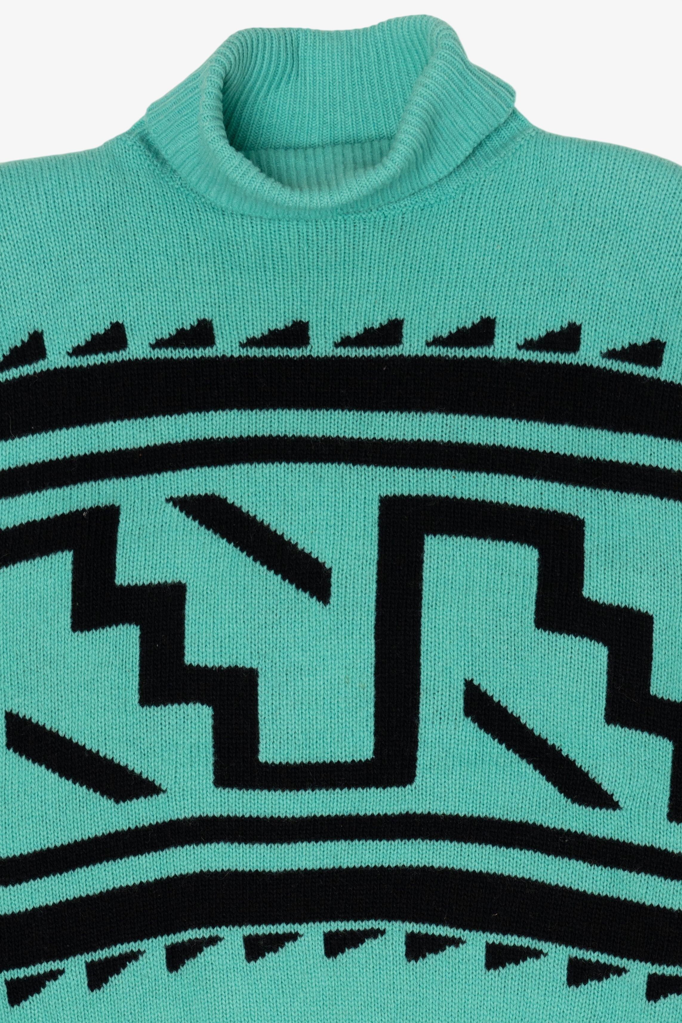 Vintage Turquoise Liz Sport Turtleneck Sweater (1980s)