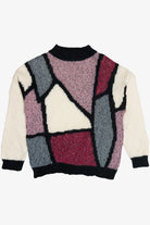 Vintage Erika Bold Geometric Pattern Mockneck Sweater (1980s)