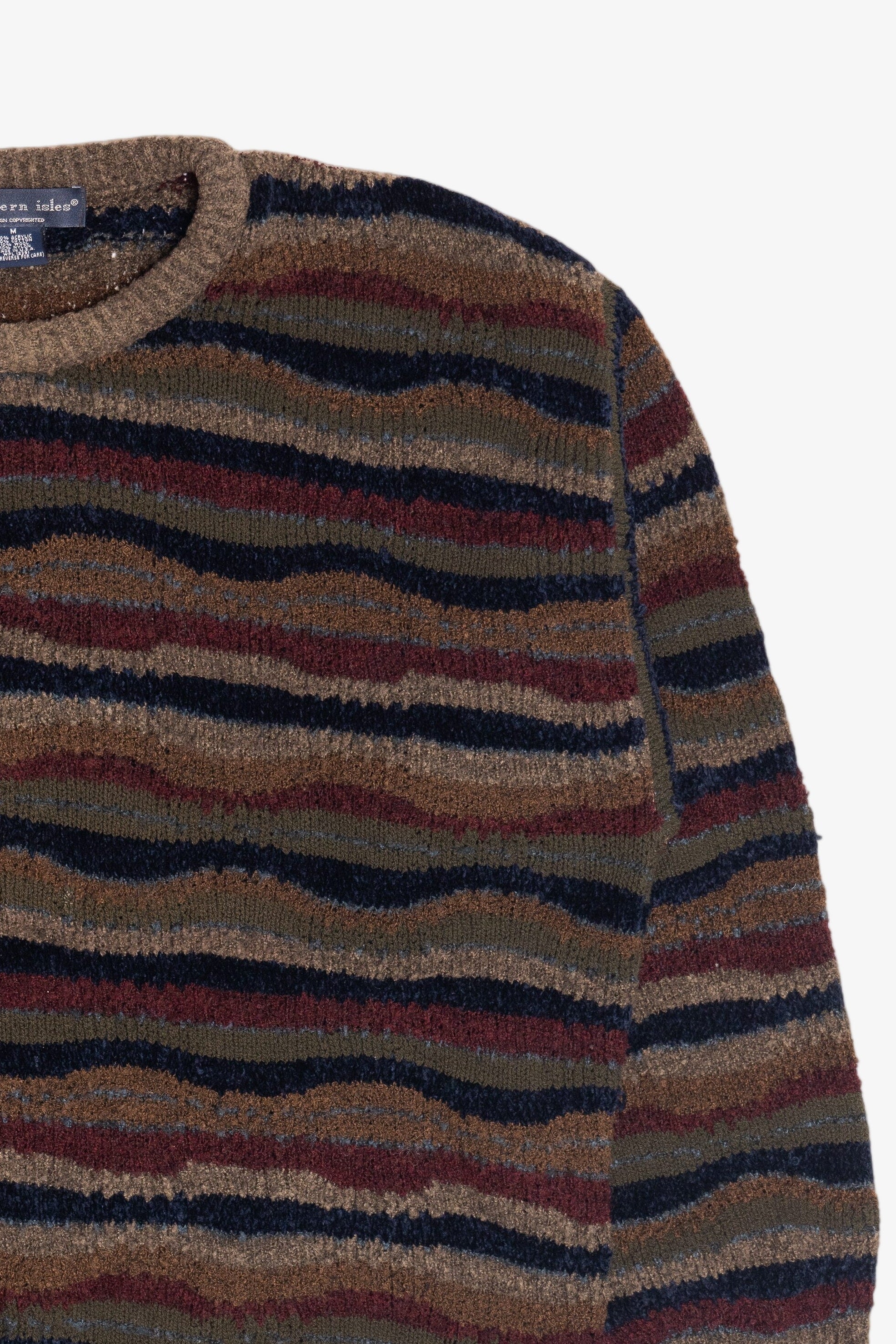 Vintage Northern Isles Wavy Horizontal Striped Sweater (1990s)
