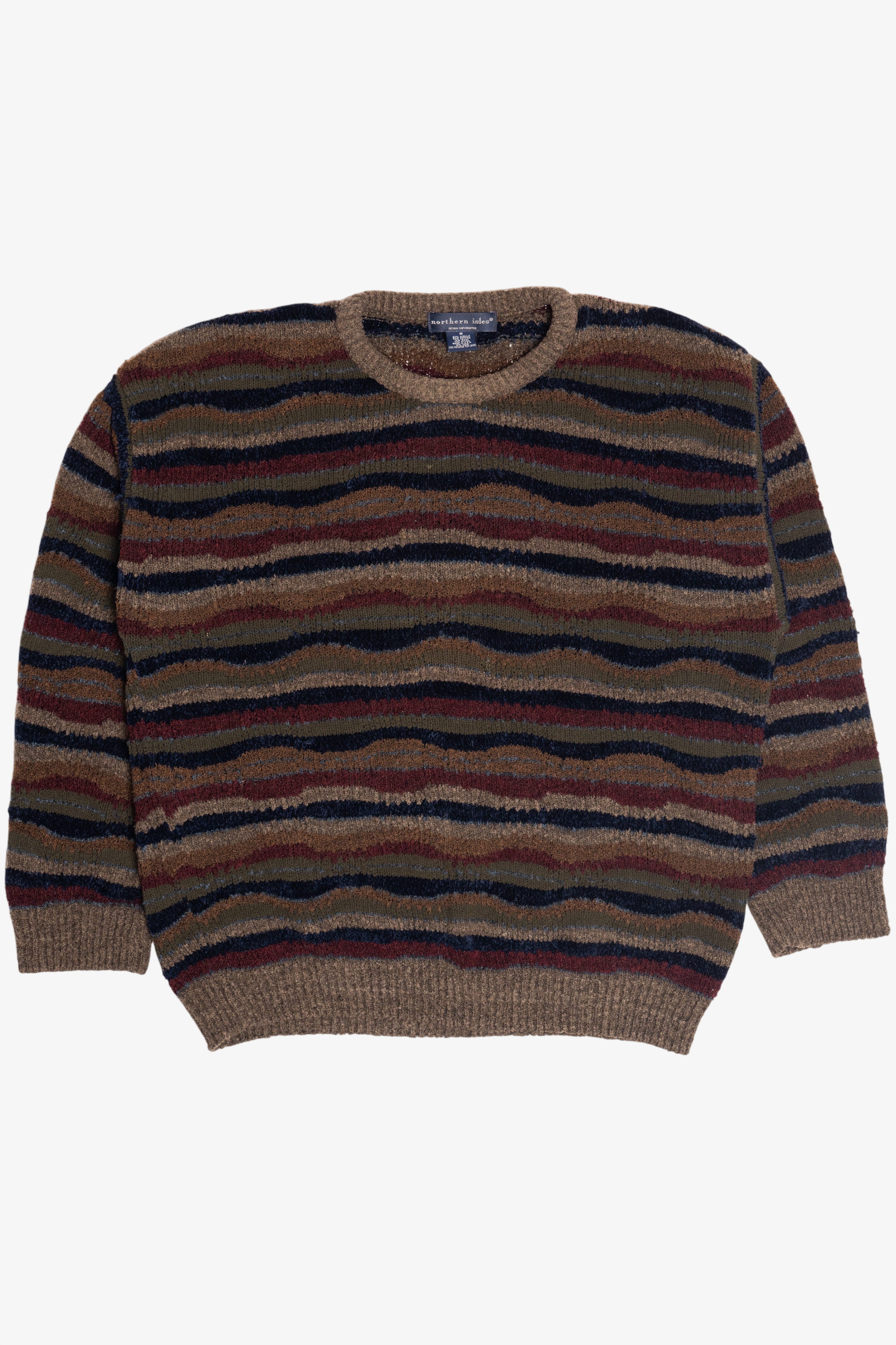 Vintage Northern Isles Wavy Horizontal Striped Sweater (1990s)