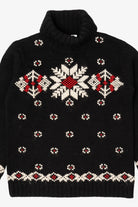 Vintage Black Jones New York Snowflake Turtleneck Sweater (1990s)