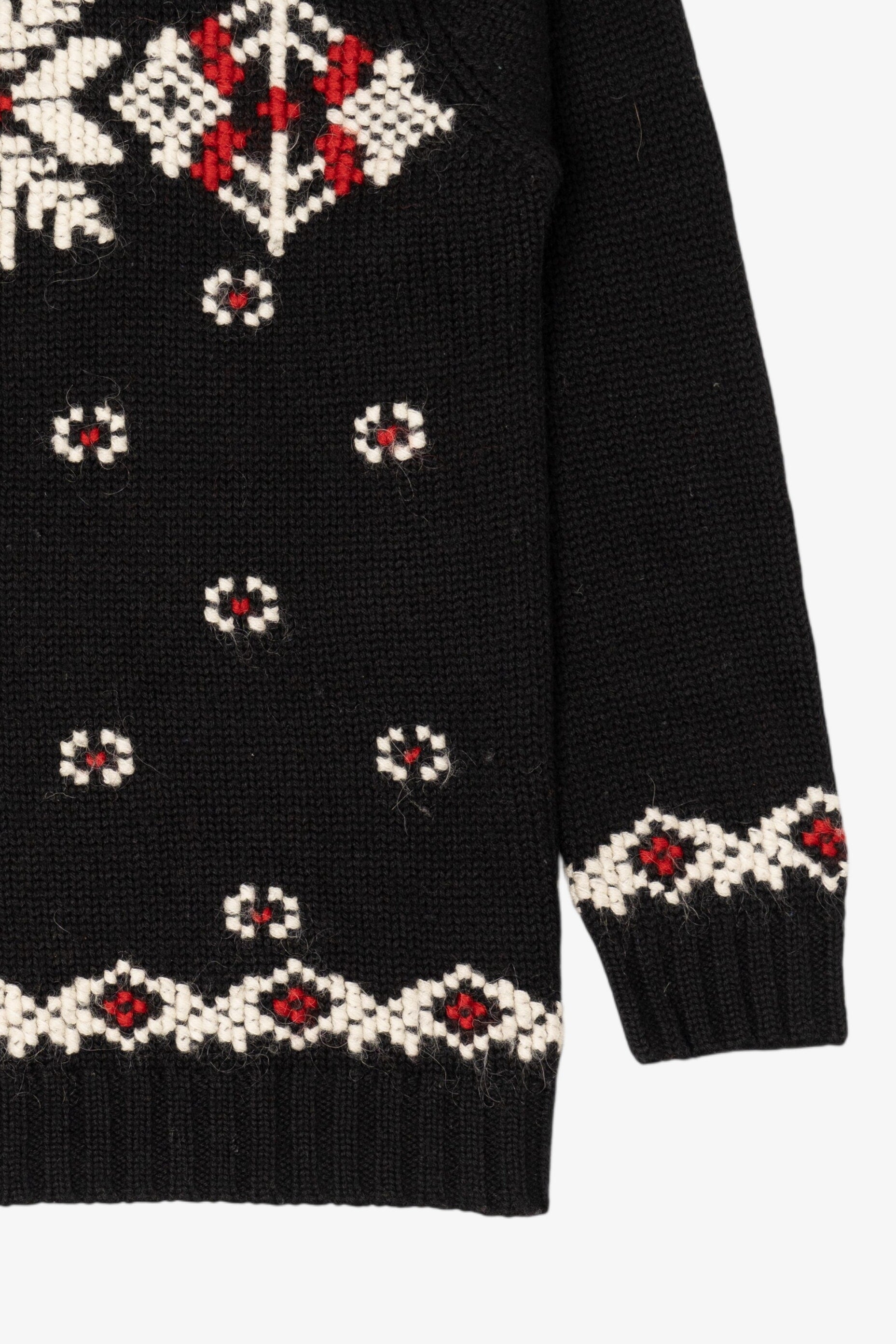 Vintage Black Jones New York Snowflake Turtleneck Sweater (1990s