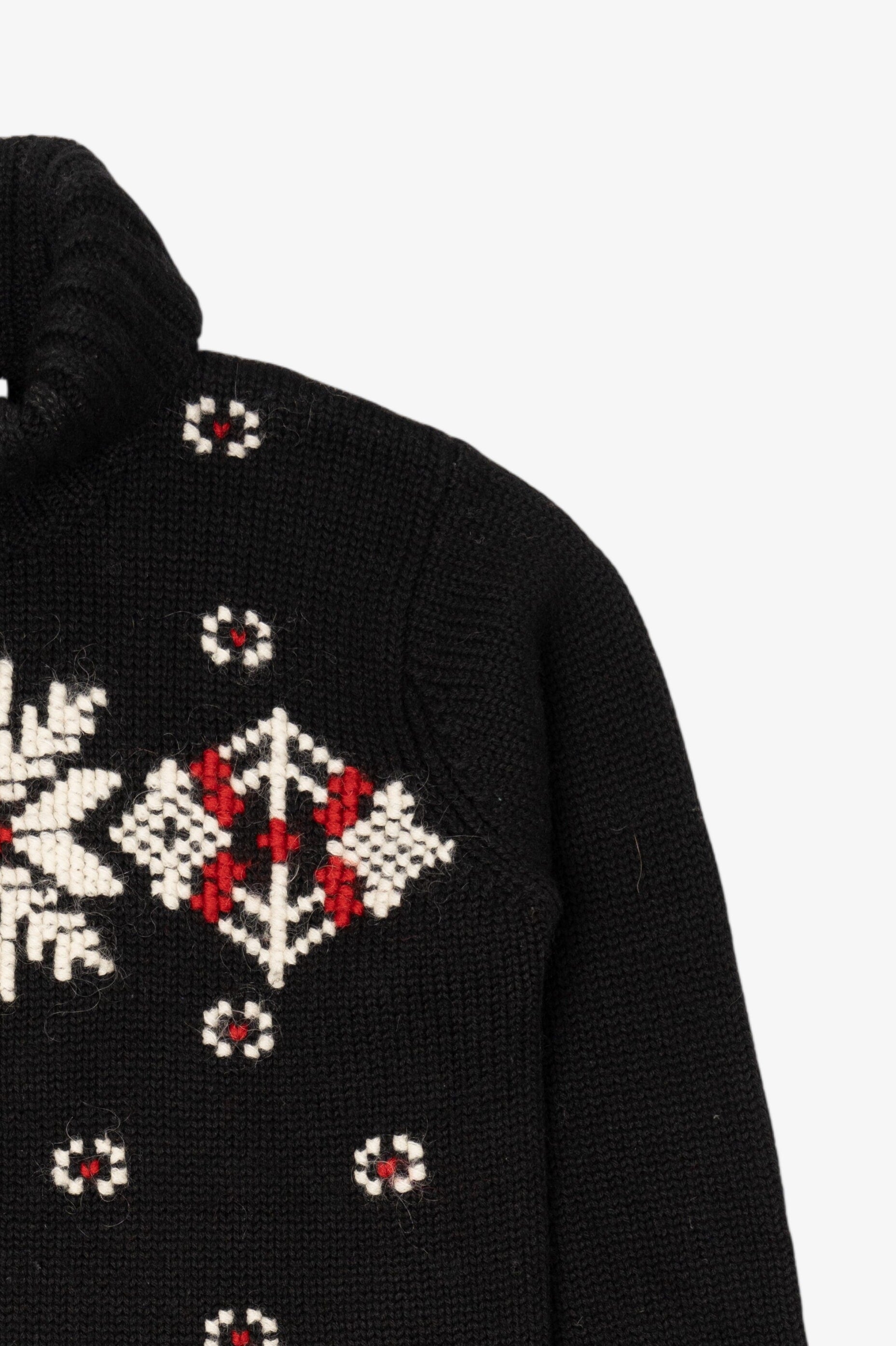 Vintage Black Jones New York Snowflake Turtleneck Sweater (1990s