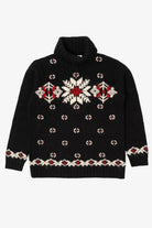 Vintage Black Jones New York Snowflake Turtleneck Sweater (1990s)
