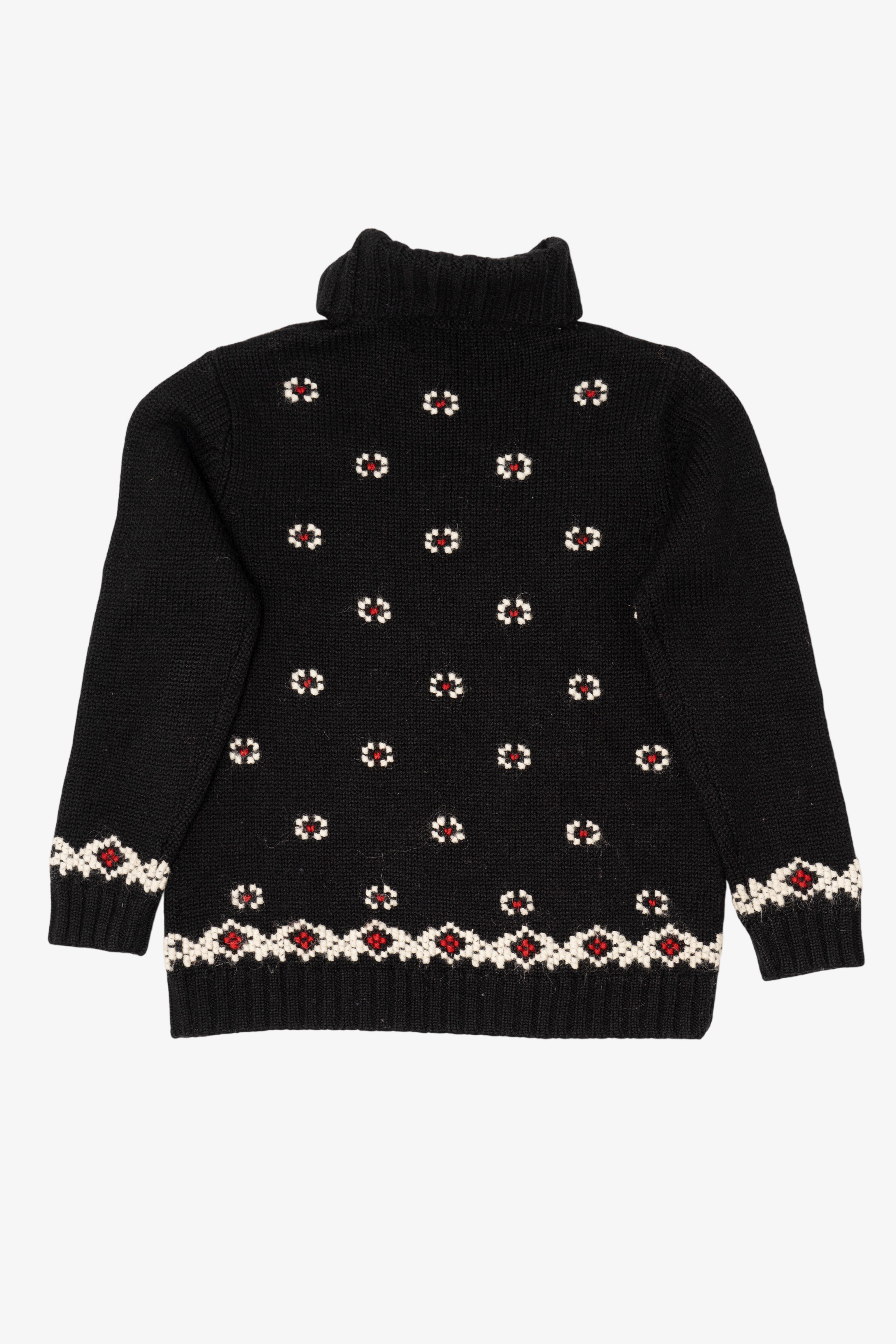 Vintage Black Jones New York Snowflake Turtleneck Sweater (1990s