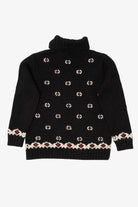 Vintage Black Jones New York Snowflake Turtleneck Sweater (1990s)