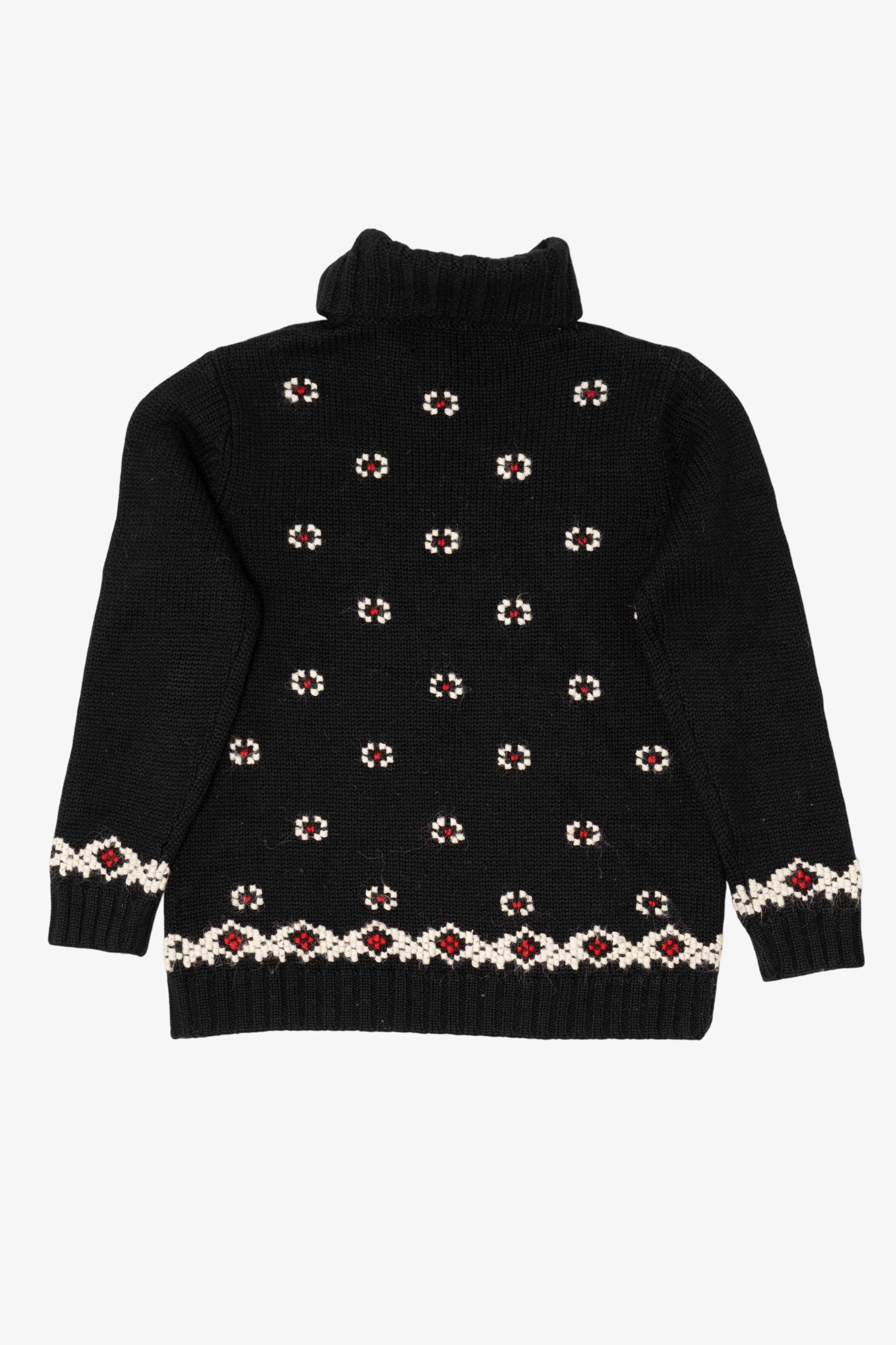 Vintage Black Jones New York Snowflake Turtleneck Sweater (1990s)