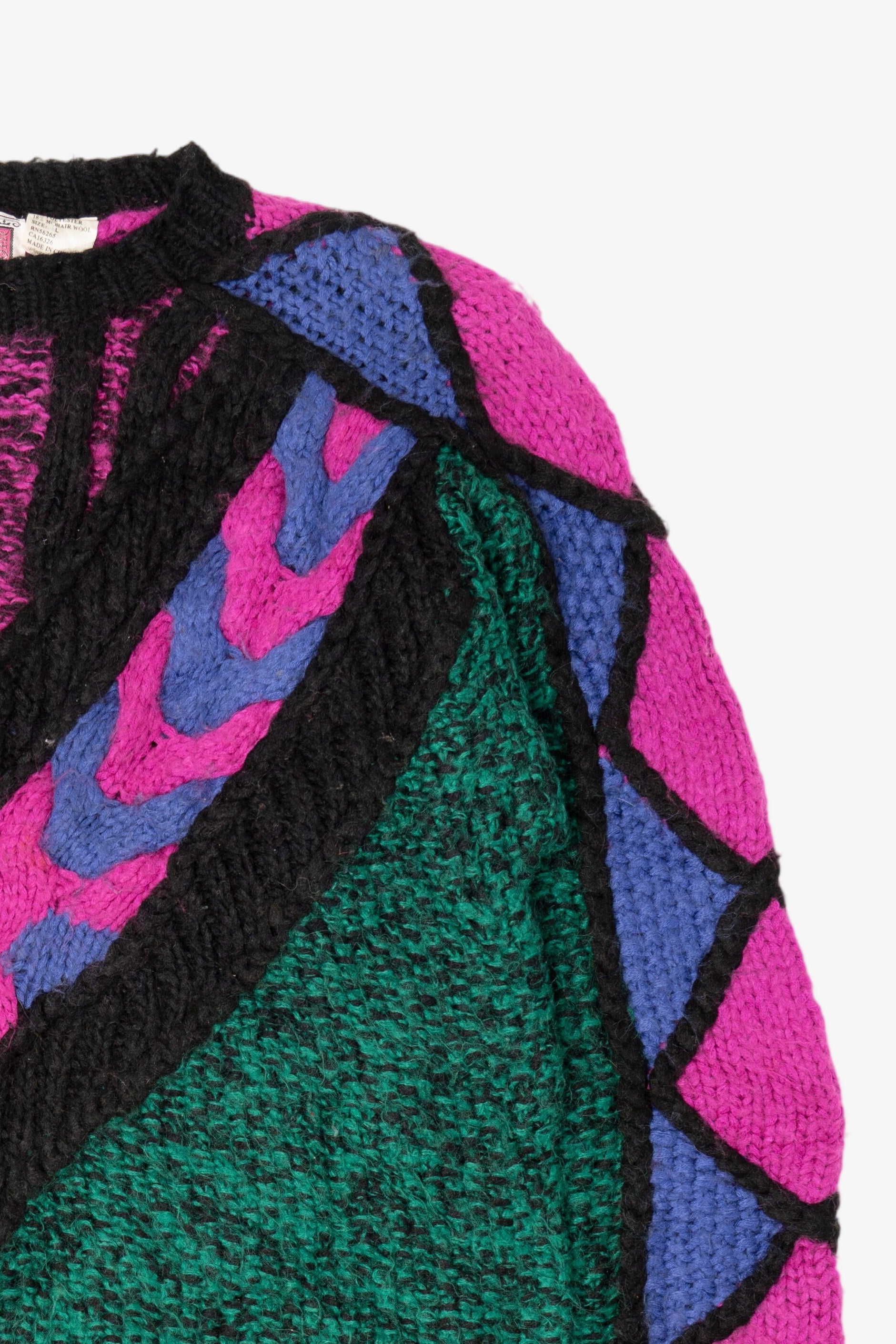Vintage Green And Pink Novo Graphic Sweater (1980s)