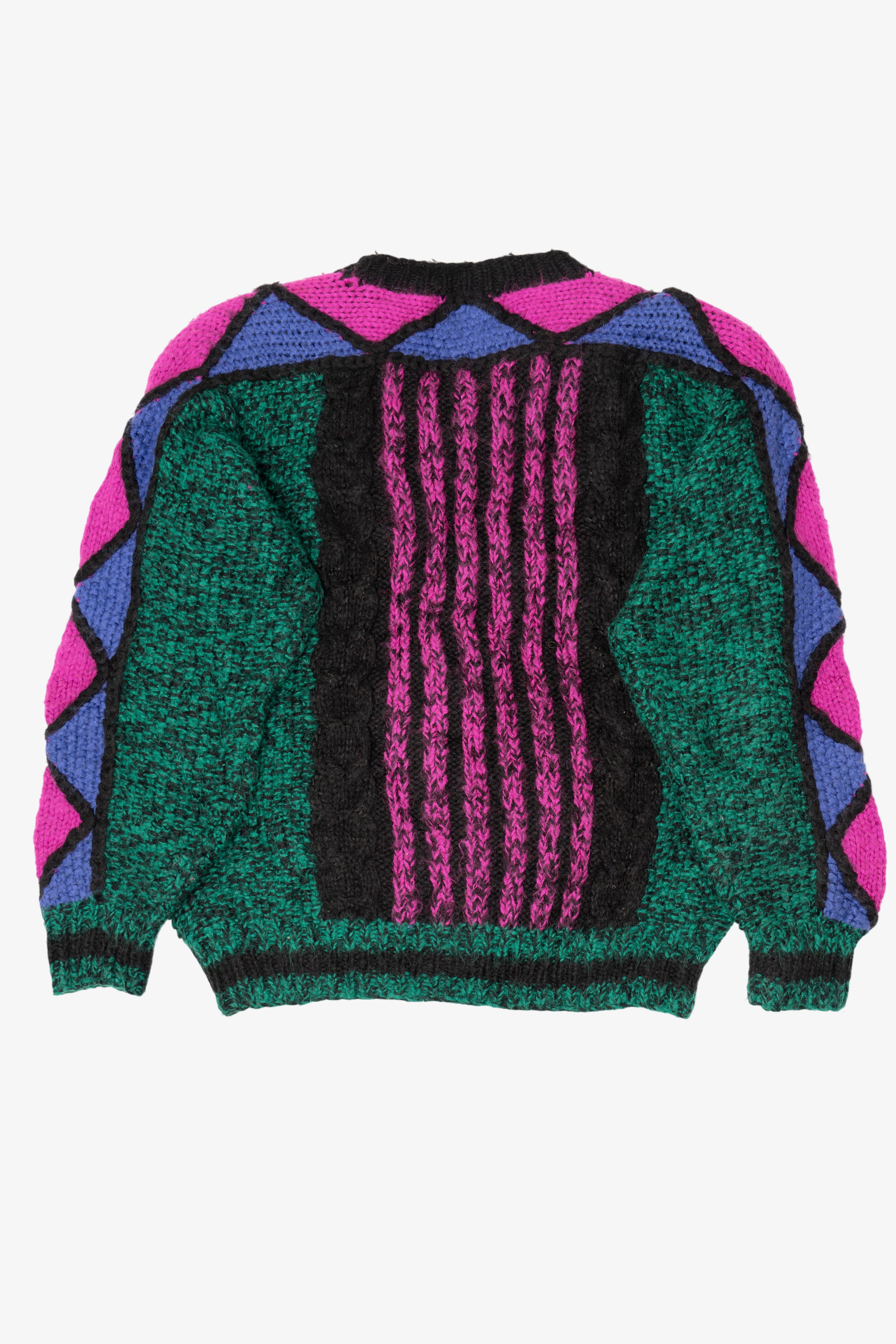 Vintage Green And Pink Novo Graphic Sweater (1980s)