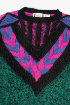 Vintage Green And Pink Novo Graphic Sweater (1980s)
