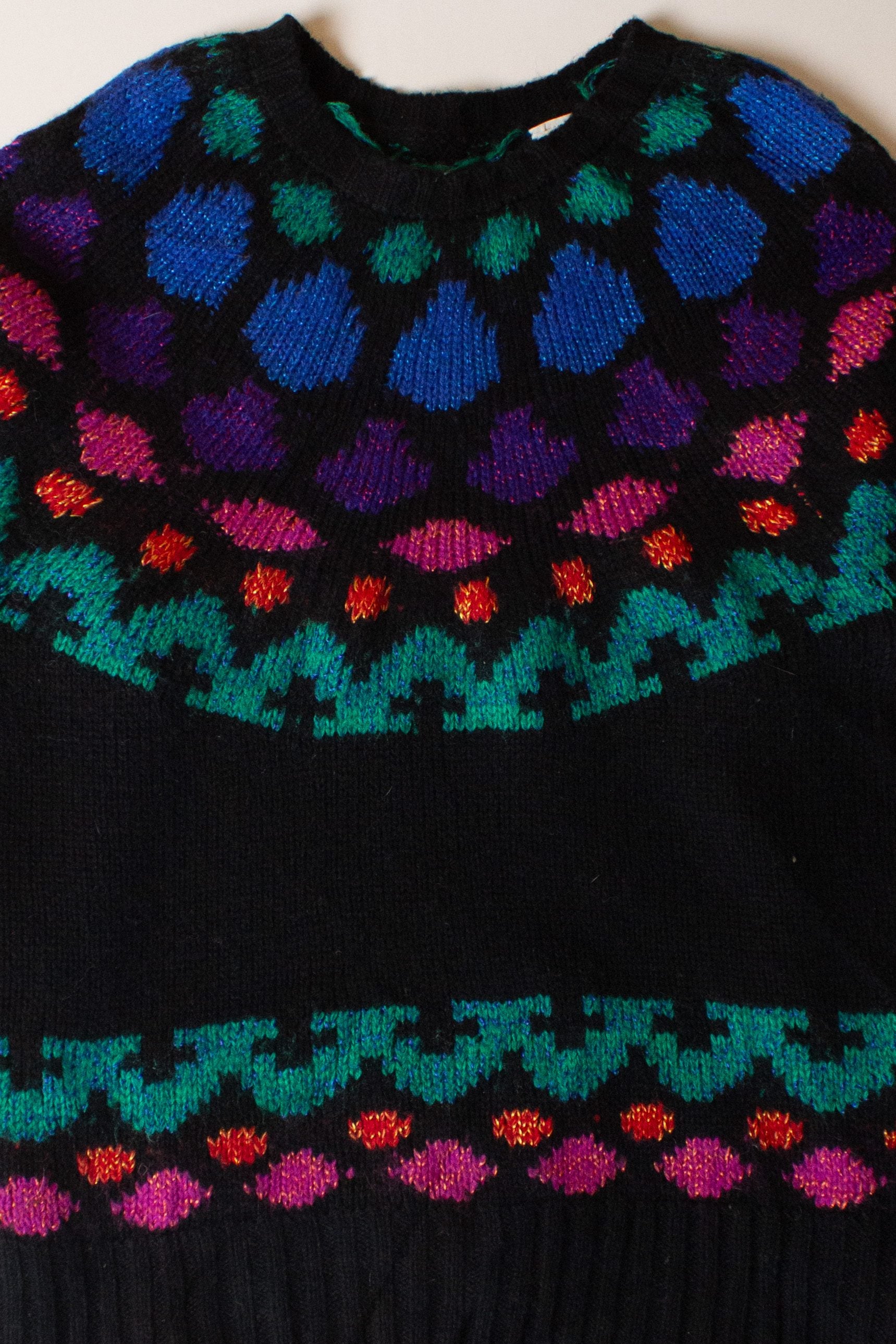 Vintage Spotted Multicolor Sweater (1980s)