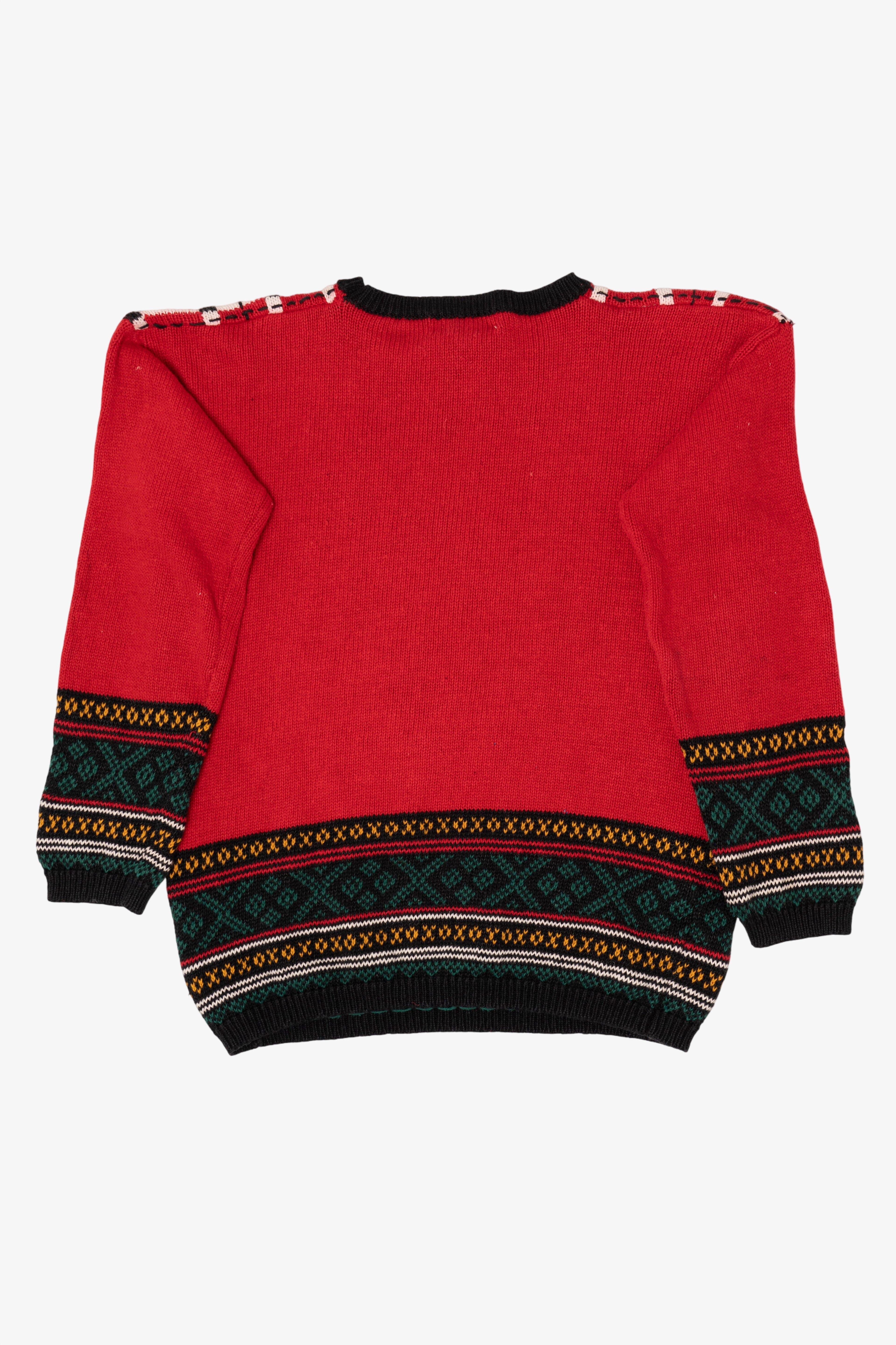 Vintage Red Casual Corner Black Schnauzer Dog Sweater (1990s)
