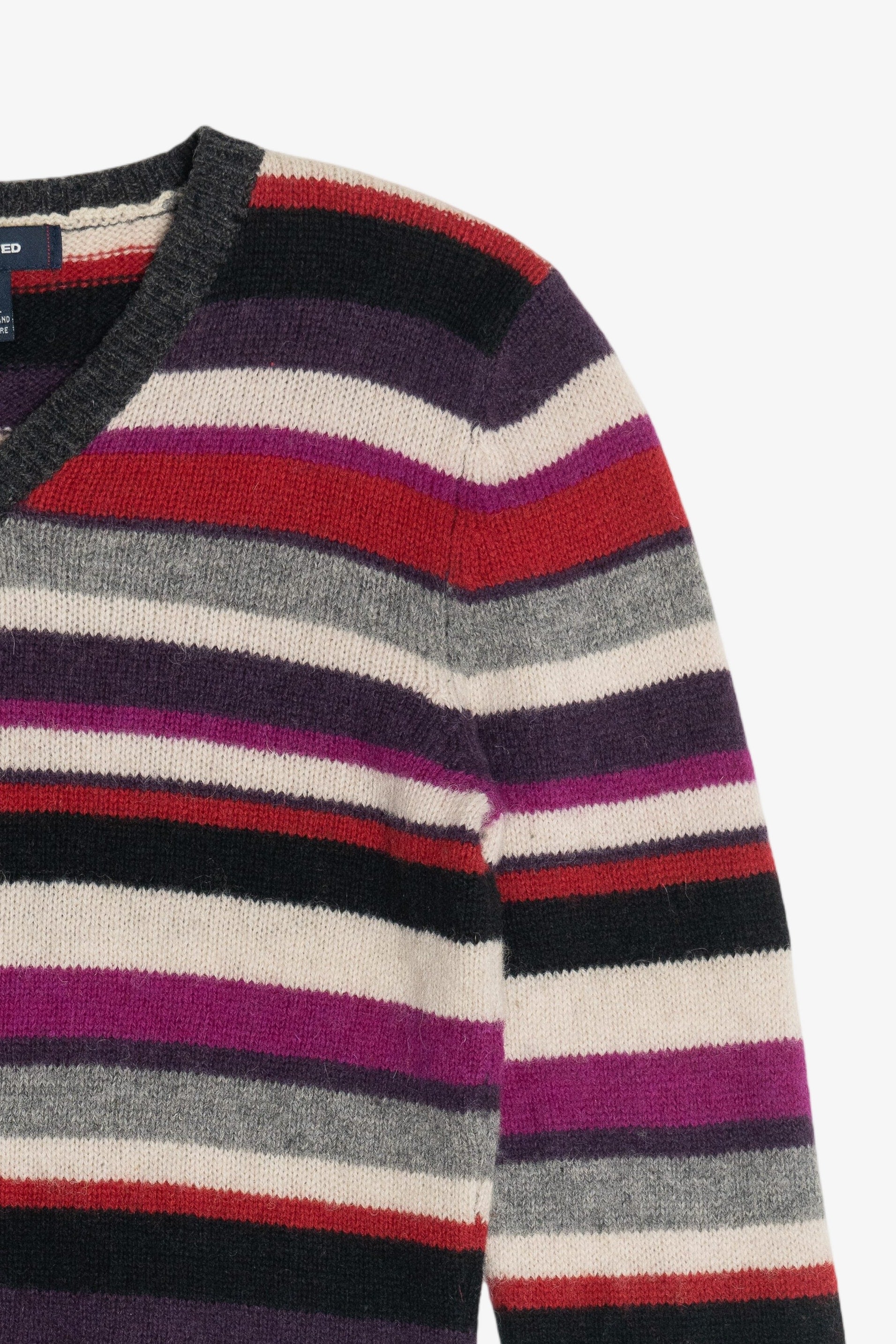 Vintage The Limited Striped V-Neck Wool Sweater (2000s)