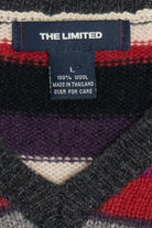 Vintage The Limited Striped V-Neck Wool Sweater (2000s)