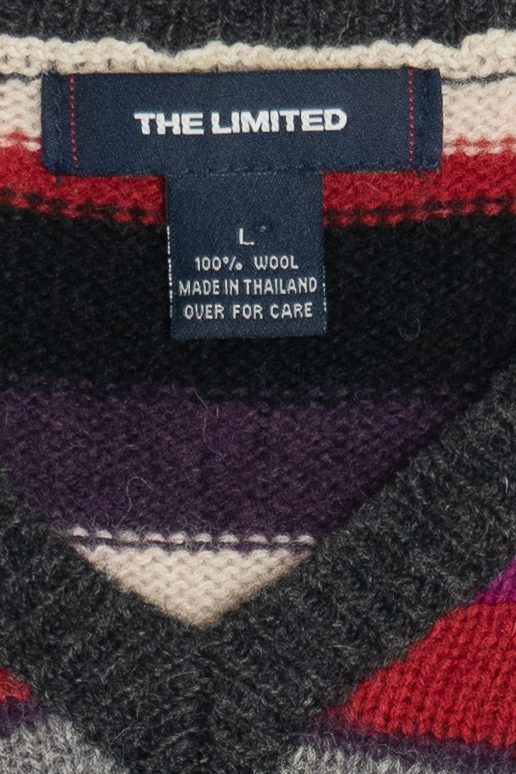 Vintage The Limited Striped V-Neck Wool Sweater (2000s)