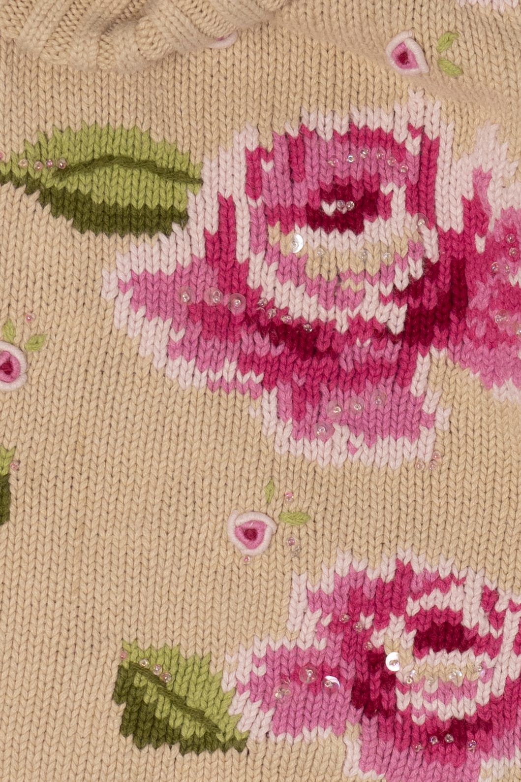Vintage Kid Sized Skyr Beige Floral Sweater (1980s)